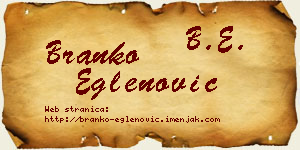 Branko Eglenović vizit kartica